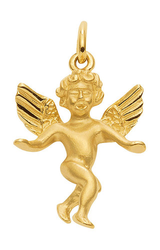 goldener Engel Kettenanhänger in Gold 17 mm groß