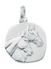 Pferde Medaille 925 Silber mit zwei Pferdeköpfen