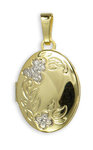 Medaillon bicolor mit floralem Muster in 333 Gold