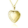 Herz Medaillon Silber vergoldet mit Gravur 18x17 mm