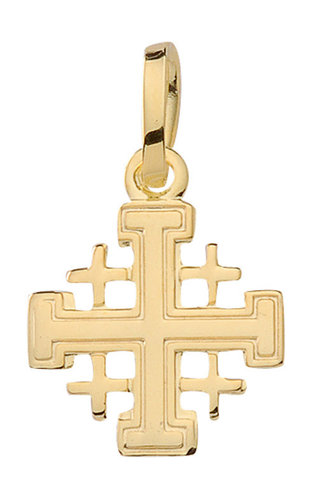 Jerusalem Kreuz Kettenanhänger in 585 Gold