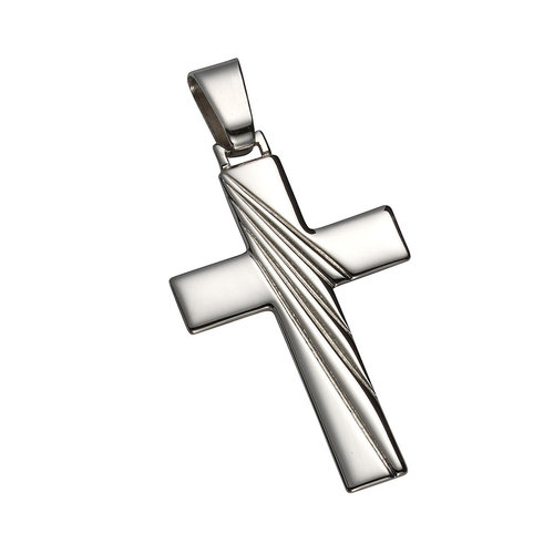 Großes Silber Kreuz mit Muster