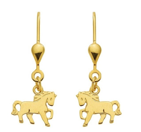 goldene Pferde Ohrhänger