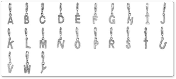Buchstabenanhänger in Silber Charms A bis Z