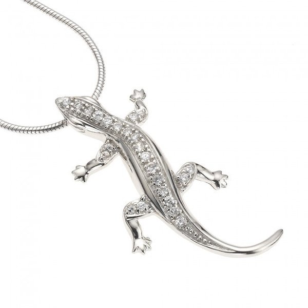 Silberkette mit Gecko Anhänger