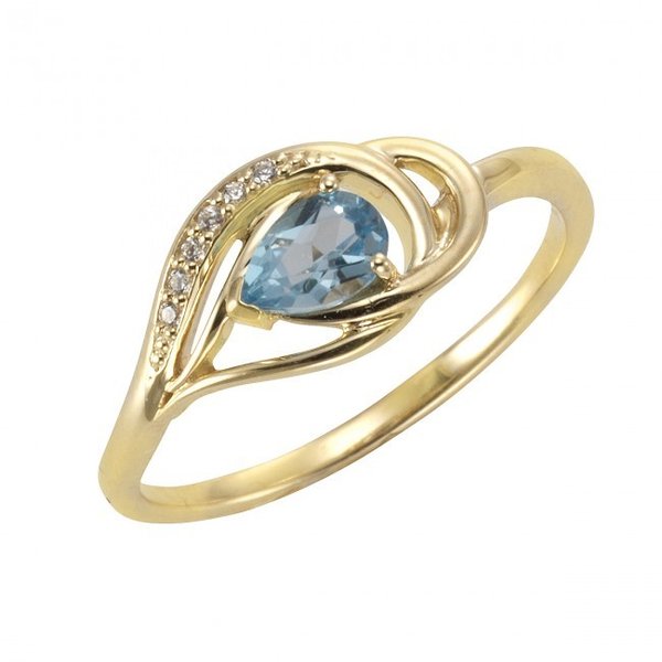 375 Gold Ring besetzt mit blauen Stein