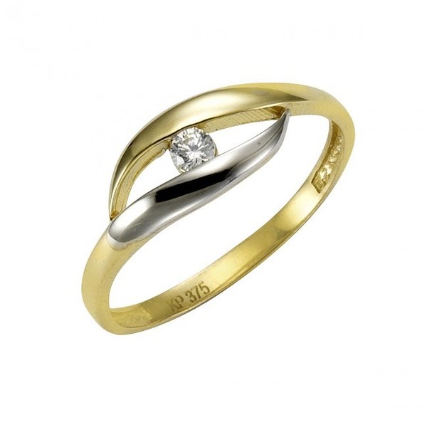 375 Gelbgold Ring mit Zirkonia