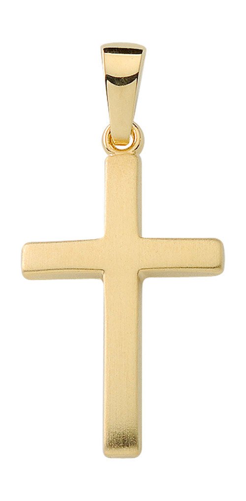 Schlichter und einfacher Kreuzanhänger in 585 Gold