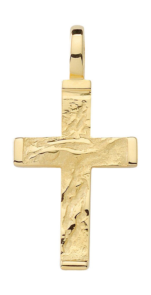 Kreuz Kettenanhänger Gold 19,5 mm groß