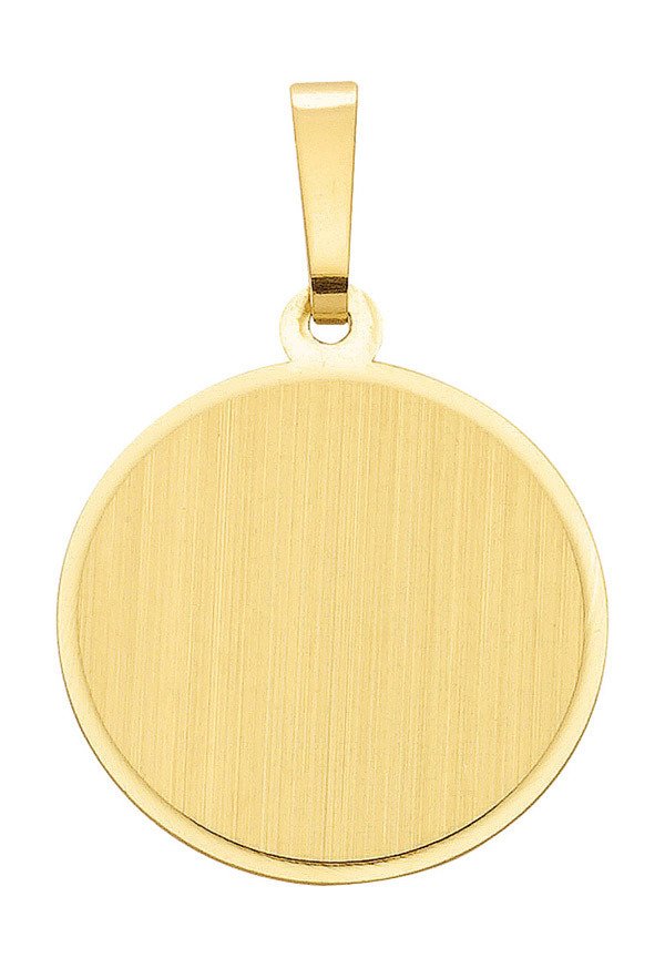 Gold Gravurplatte als Kettenanhänger Ø 15,5 mm