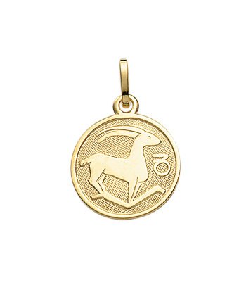 Sternzeichen Anhänger in Gold auf runder Platte