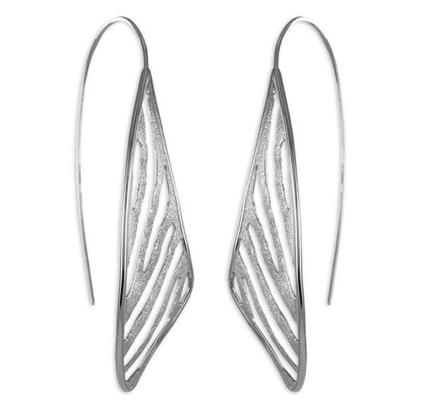 Ohrhänger in 925 Silber mit glitzer Oberfläche