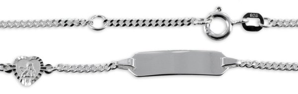 Kinder ID Armband 925 Silber 12/14 cm lang