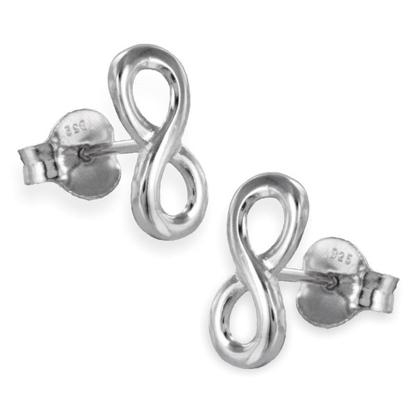 Infinity Ohrstecker Sterling Silber 11x5mm