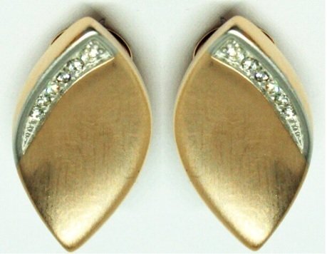 Rosé Silber Clip Ohrringe mattiertes ovales Design
