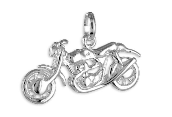 Motorrad Kettenanhänger in 925 Sterling Silber