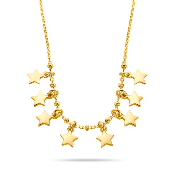 Collier top modisch 8 Sterne in vergoldeten 925 Silber
