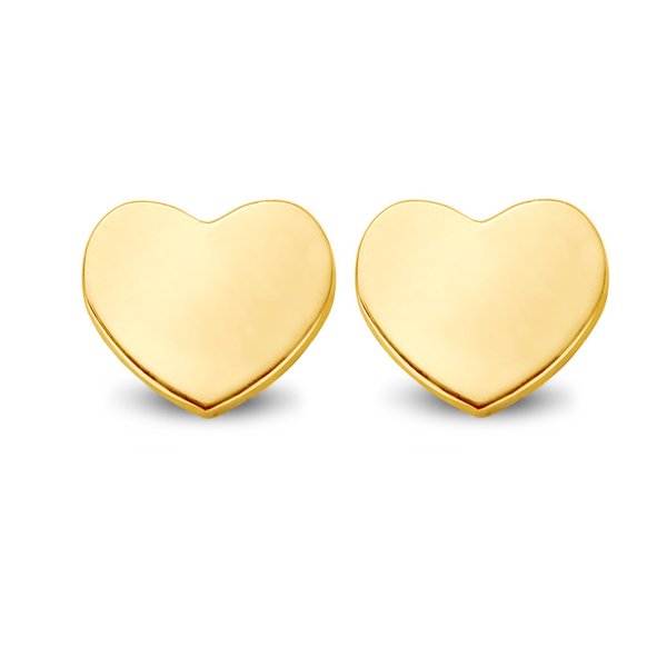 Herz Ohrstecker vergoldetes 925 Silber glänzend poliert