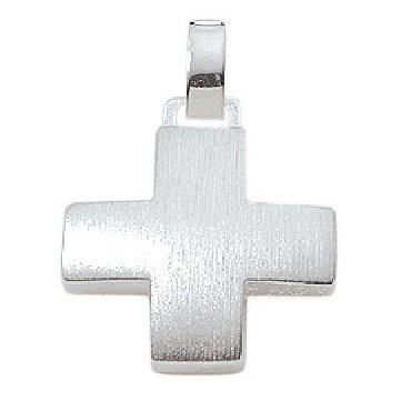 Gleichschenkliges mattiertes Silber Kreuz mit Öse