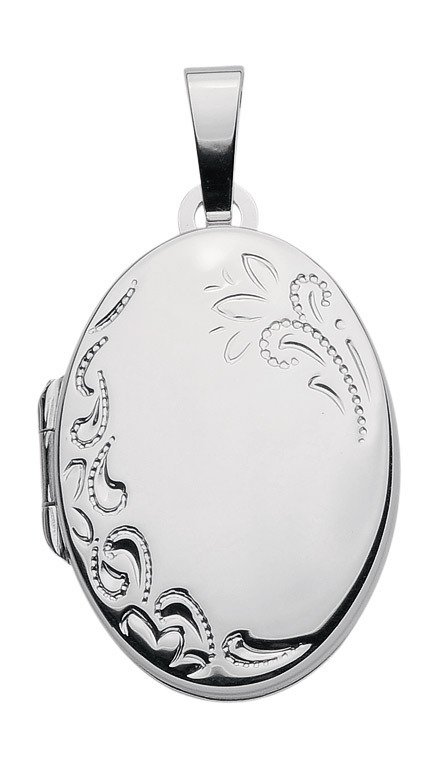 925 Silber Medallion in ovalem Design mit Gravur